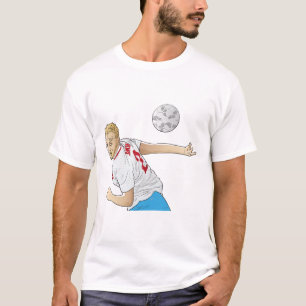 Soccer Player Graphic T-Shirt – White Sports Fan T