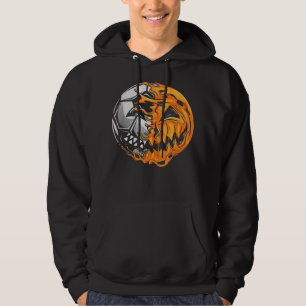 Soccer Player Halloween Pumpkin Skeleton Hallows' Hoodie