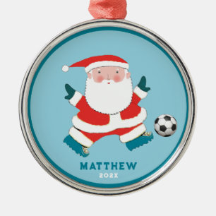 Soccer Player Holiday Gift Metal Tree Decoration