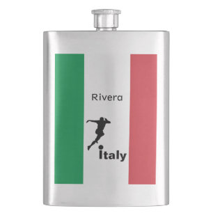 Soccer Player, Italy customisable Hip Flask