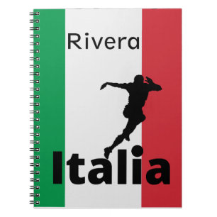 Soccer Player, Italy customisable Notebook