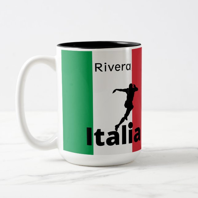 Soccer Player, Italy customisable Two-Tone Coffee Mug (Left)