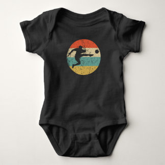Soccer Player Kick Silhouette Retro Sports Baby Bodysuit