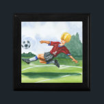 Soccer Player Kicking a Ball by Jay Throckmorton Gift Box<br><div class="desc">A soccer ball hangs in the air,  waiting for the vicious kick the player is winding up to deliver. Can he bend it like Beckham? A lovely piece to hang on your wall or give as a gift to the soccer aficionado in your life!</div>