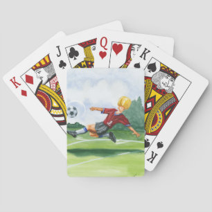 Soccer Player Kicking a Ball by Jay Throckmorton Playing Cards