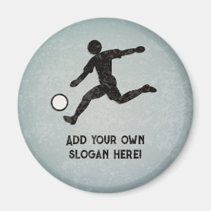 Soccer player logo - own text for football lover magnet