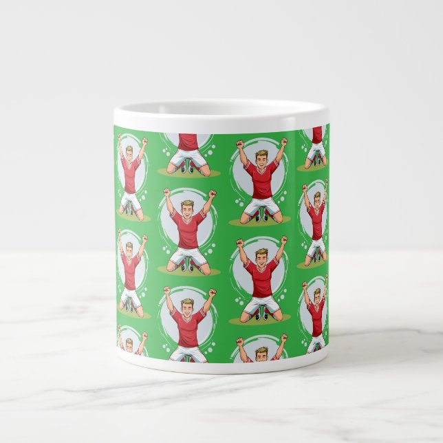 Soccer player man large coffee mug (Front)