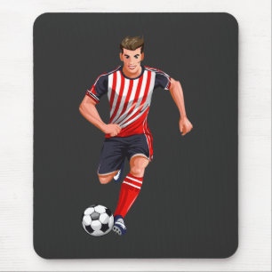 Soccer player man mouse pad