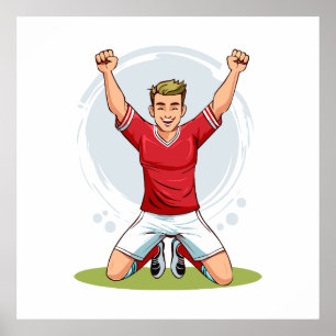 Soccer player man poster