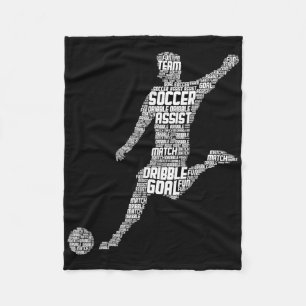 Soccer Player Men Kids Boys  Fleece Blanket