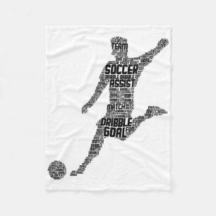 Soccer Player Men Kids Boys Fleece Blanket