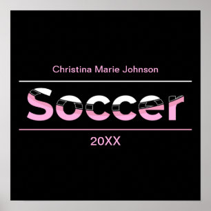 Soccer Player Minimalist Word Art - Arch Poster