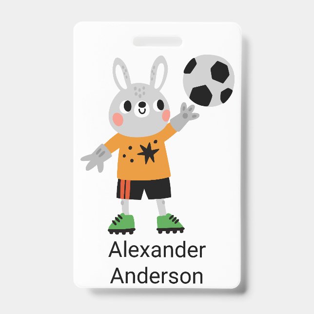 Soccer Player Name Tag Personalise ID Badge (Front)