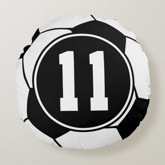 Soccer Player Number 11 Sports Ball Gift Round Cushion (Front)