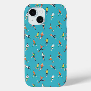 Soccer Player Pattern iPhone 15 Case