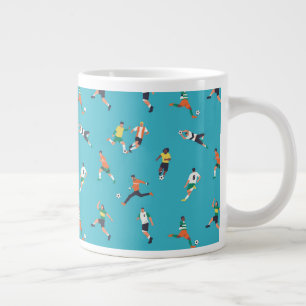 Soccer Player Pattern Large Coffee Mug