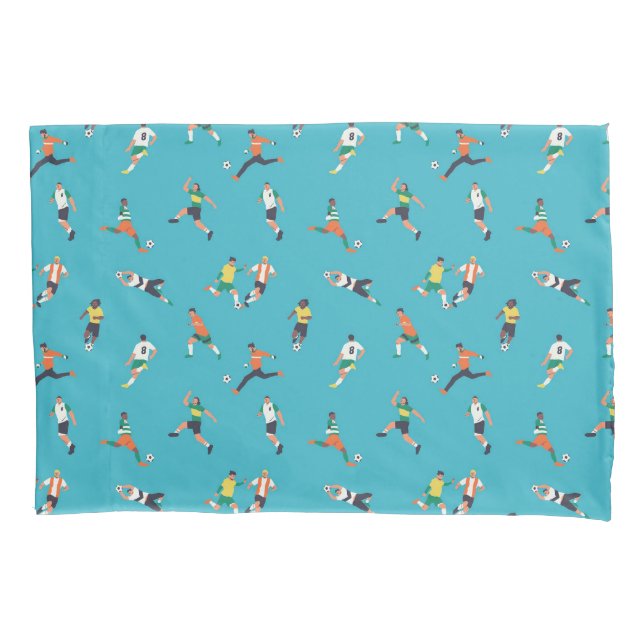 Soccer Player Pattern Pillowcase (Front-Left)