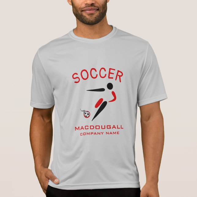 Soccer Player Sport Tshirt Add Name & Company (Front)