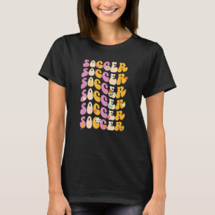 Soccer Player Sports Retro Flowers Cool Colours T-Shirt