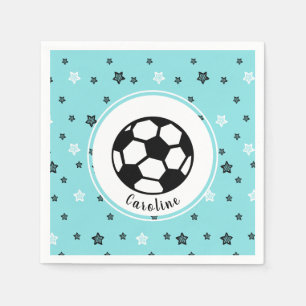 Soccer Player Sports Themed Personalised Boys Gift Napkin