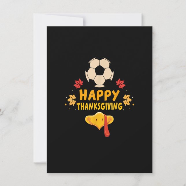 Soccer Player Turkey Funny Thanksgiving Day Invitation (Front)