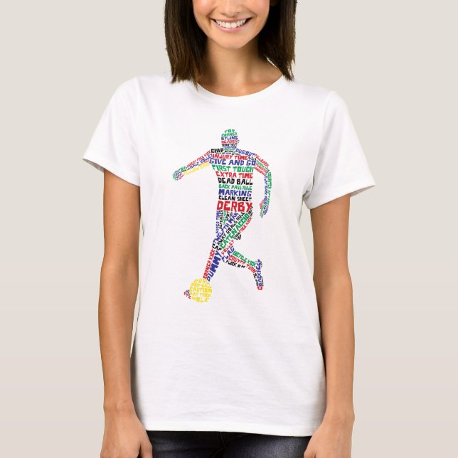 Soccer Player Typographic T-Shirt (Front)
