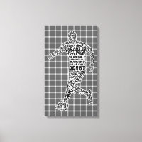 Soccer Player Typography Box Canvas