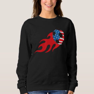 Soccer Player Usa Us American Flag Girls Boys Socc Sweatshirt