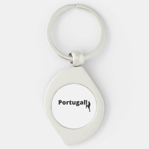 Soccer player using dot as a ball Portugal        Key Ring