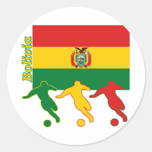 Soccer Players - Bolivia Classic Round Sticker