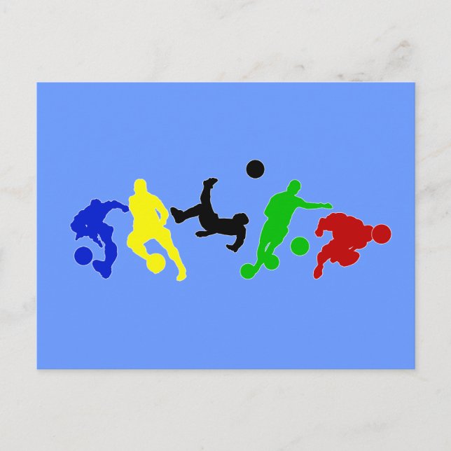 Soccer players   football sports fan postcard (Front)