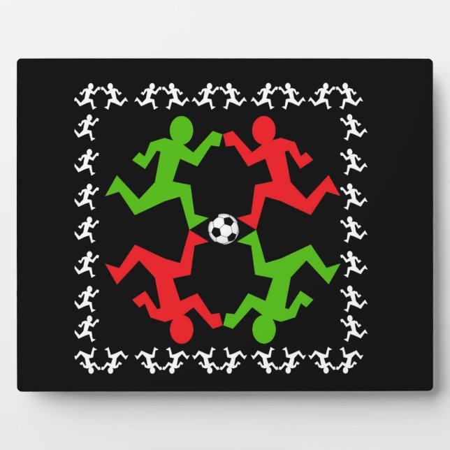 Soccer Players Running to the Ball Pattern Plaque (Front)