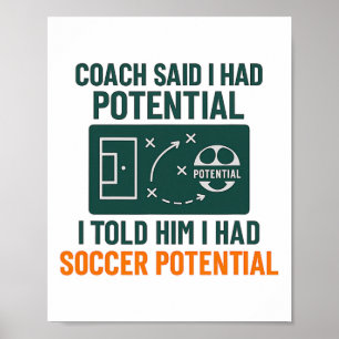 Soccer Potential Chalkboard Coach Quote Design Poster