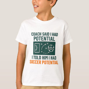 Soccer Potential Chalkboard Coach Quote Design T-Shirt