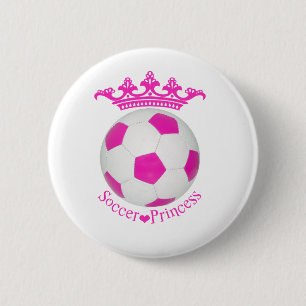 Soccer Princess, Pink Soccer ball 6 Cm Round Badge