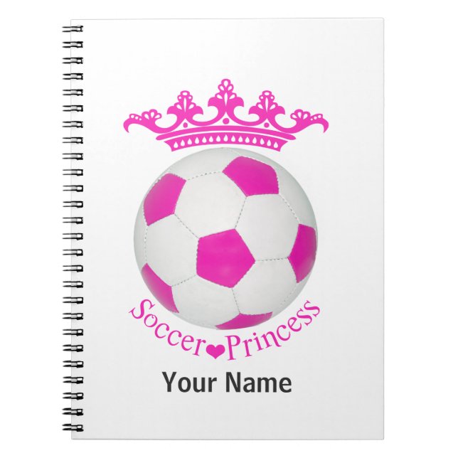 Soccer Princess, Pink Soccer ball Notebook (Front)