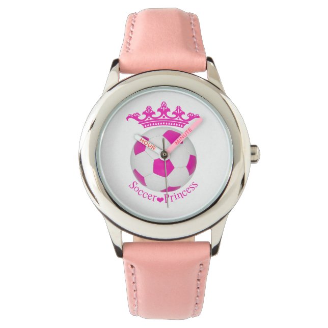 Soccer Princess, Pink Soccer ball Watch (Front)