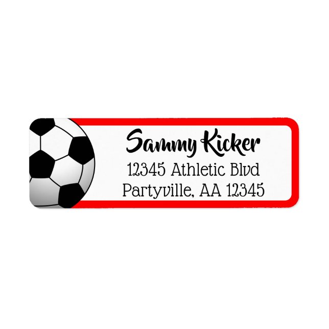 Soccer Red & Black Address (Front)