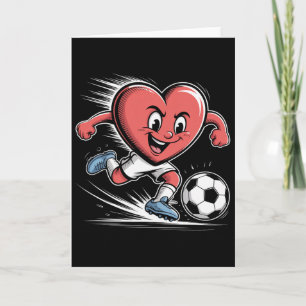 Soccer Red Heart Player Valentine's Day Card