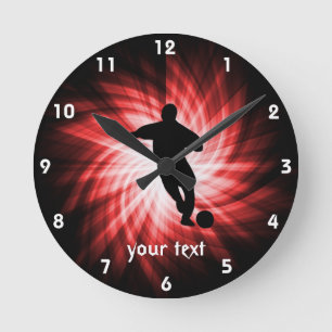 Soccer; red round clock