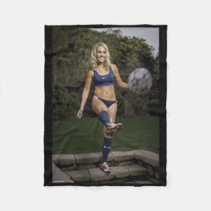 Soccer Red White Blue American Flag 4th Of July Fleece Blanket