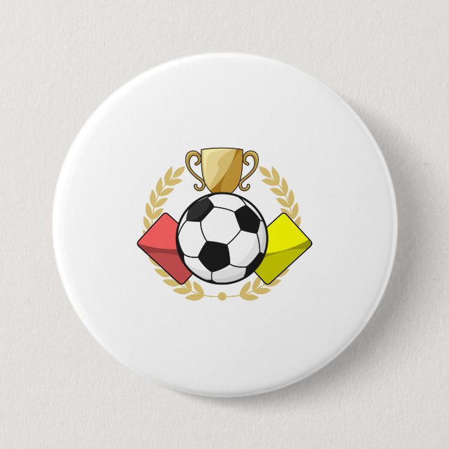 Soccer red & yellow card Trophy 7.5 Cm Round Badge (Front)