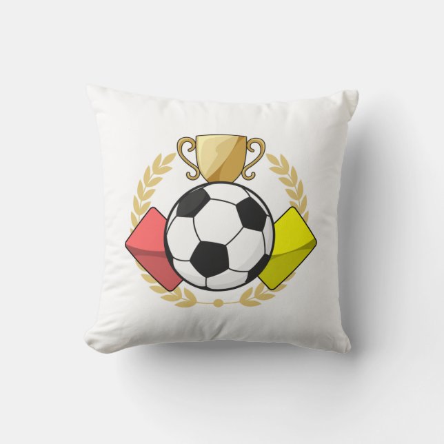 Soccer red & yellow card Trophy Cushion (Front)