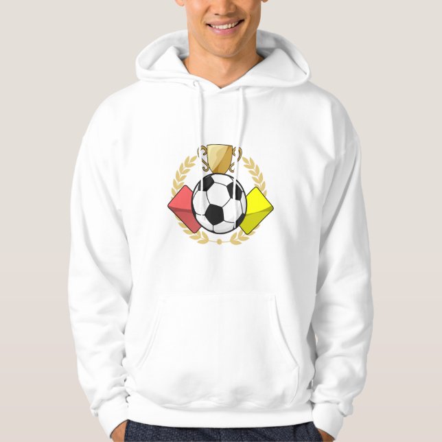 Soccer red & yellow card Trophy Hoodie (Front)