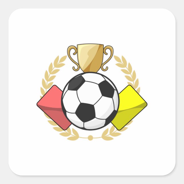 Soccer red & yellow card Trophy Square Sticker (Front)