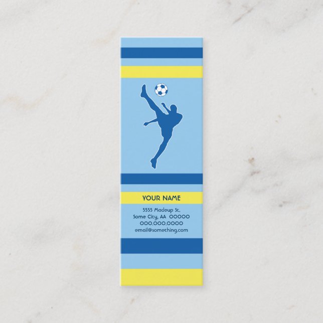 soccer : retro style : mini business card (Front)
