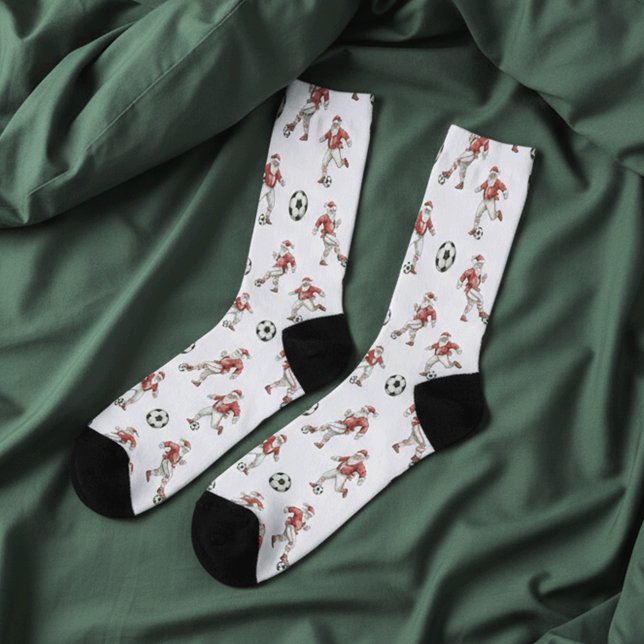 Soccer Santa Christmas Socks (Creator Uploaded)