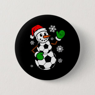Soccer Santa Hat Snowman Xmas Funny Soccer Lover C 6 Cm Round Badge