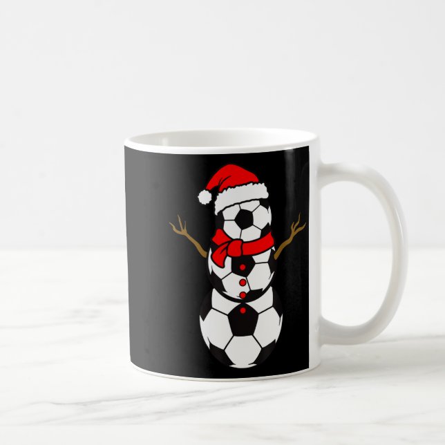 Soccer Santa Hat Snowman Xmas Funny Soccer Lover C Coffee Mug (Right)