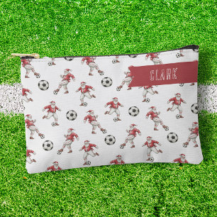 Soccer Santa Personalised Christmas Accessory Pouch